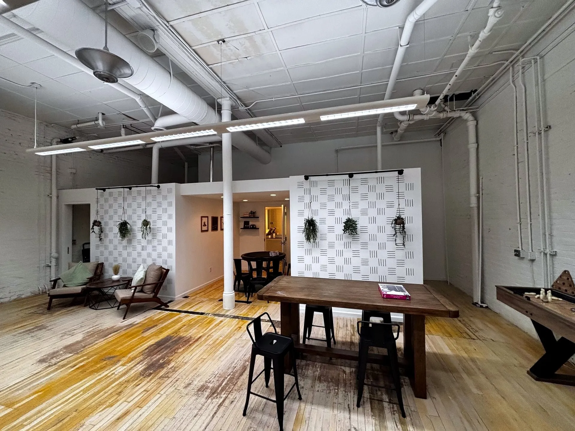 Commercial loft dining area